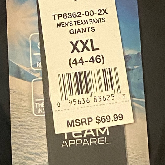 NWT NY Giants Football XXL 44-46 Tailgate pants - Picture 6 of 7